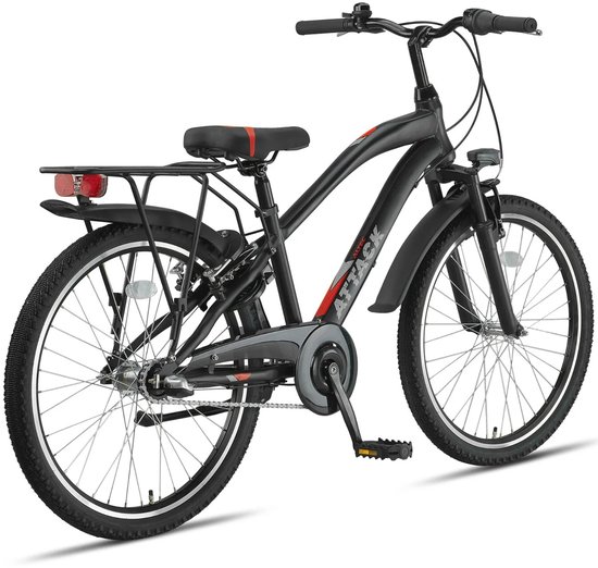 Altec Attack - Allroad Kinderfiets - Jongensfiets - Mountainbike - 24 inch - 3 versnellingen - Zwart van Altec — afbeelding 3