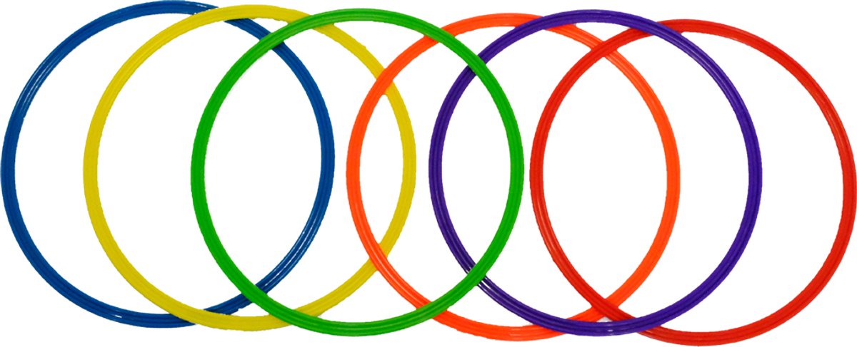 MD Sport - Hoepelset van 6 hoepels - Diameter 36CM - Turnhoepels - Schoolplein hoepels