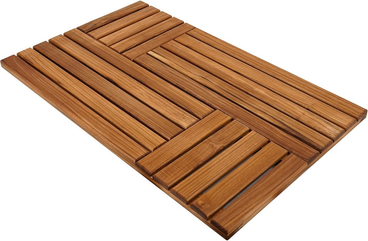 Grote Teakhouten Badmat voor Badkamer 80,6 x 50,8 cm - Antislip Douchemat van Teakhout