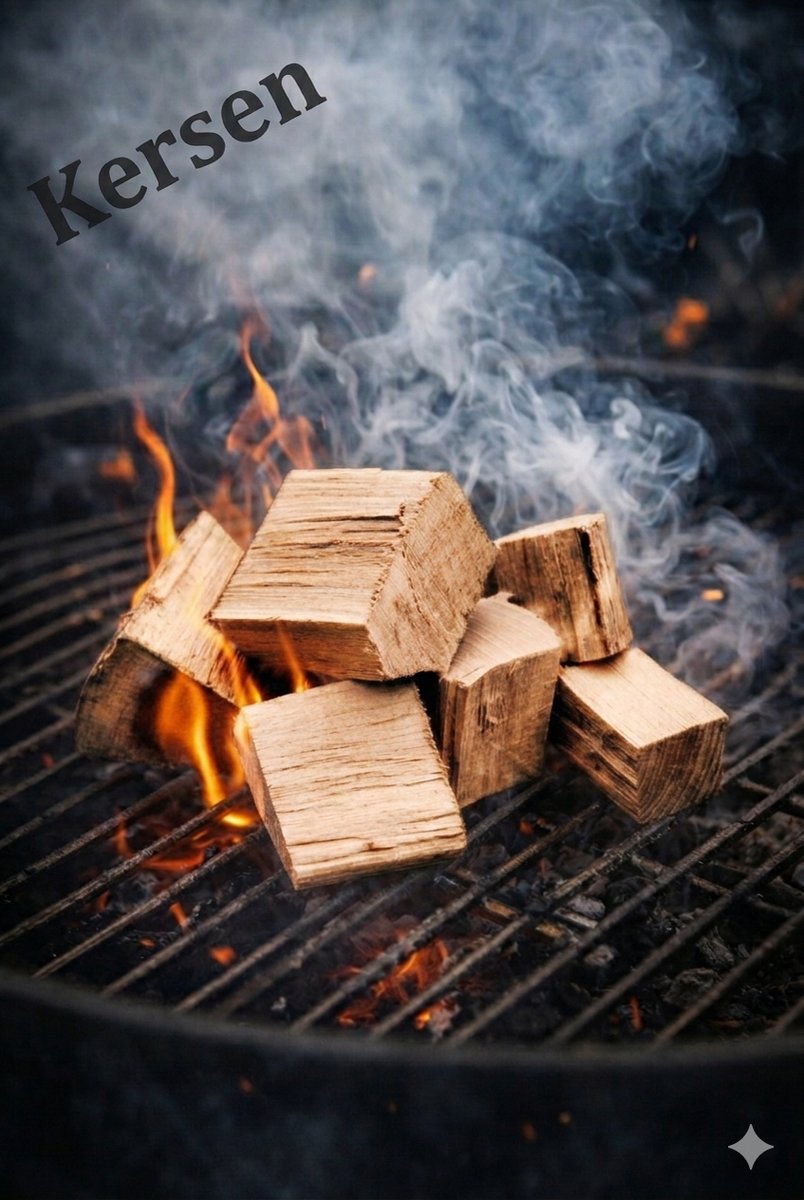 Kersen Chunks 2 kg - Rookhout - 100% Natuurlijk - Fruitige Zoete Rooksmaak & Dieprode Kleur - Voor BBQ, Smoker en Kamado - Uit Eigen Zagerij