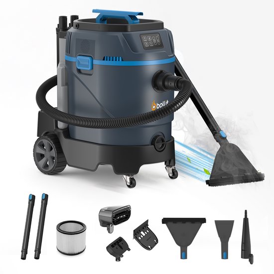 BOLLIT 3100W ULTIEME Tapijtreiniger - Stoomreiniger en Vlekkenreiniger - 120° Stoom - Bank reiniger - Zetelreiniger - Meubelreiniger - Matrasreiniger - Voor Alle Vloeren, Bank, Badkamer En Tapijt Reinigen