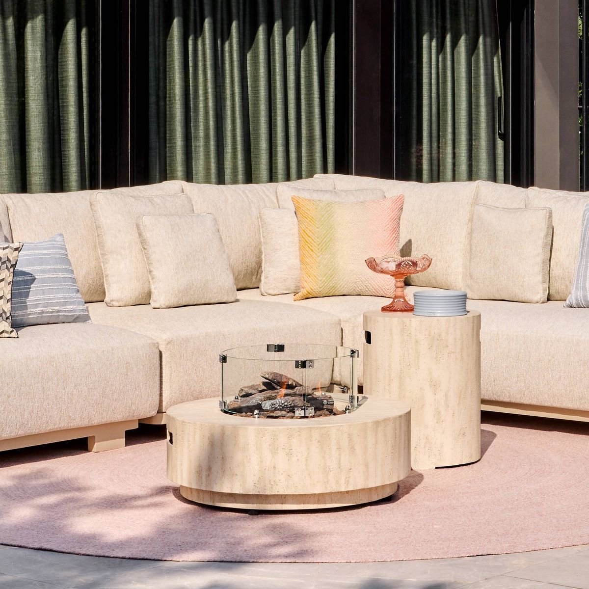 Happy Cocooning Estate Square 88 - Fire Table - Oyster Beige