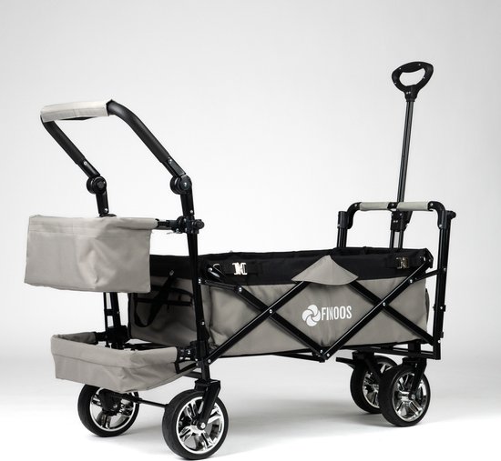 FINOOS Bolderkar / Bolderwagen opvouwbaar 5016 met dakje, opbergtas en vele extra's Grijs van FINOOS — afbeelding 4