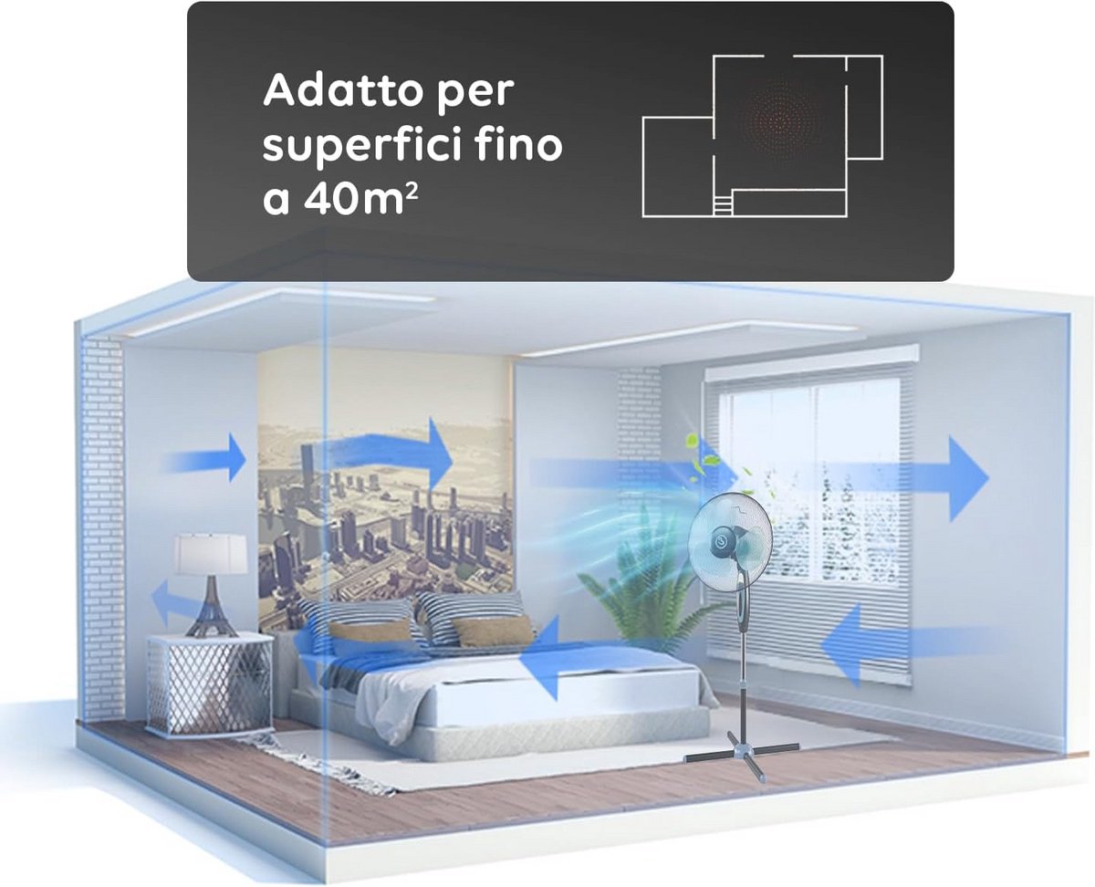 Stille Staande Ventilator met Afstandsbediening - Verstelbare Hoogte, Timer en Oscillatie – foto 6