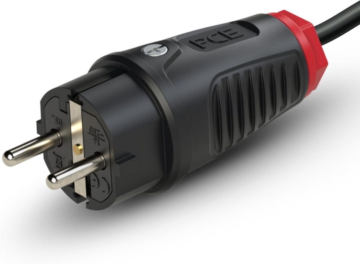 PCE 0512-sr Stekker met randaarde Massief rubber, Thermoplast 250 V Zwart, Rood IP54