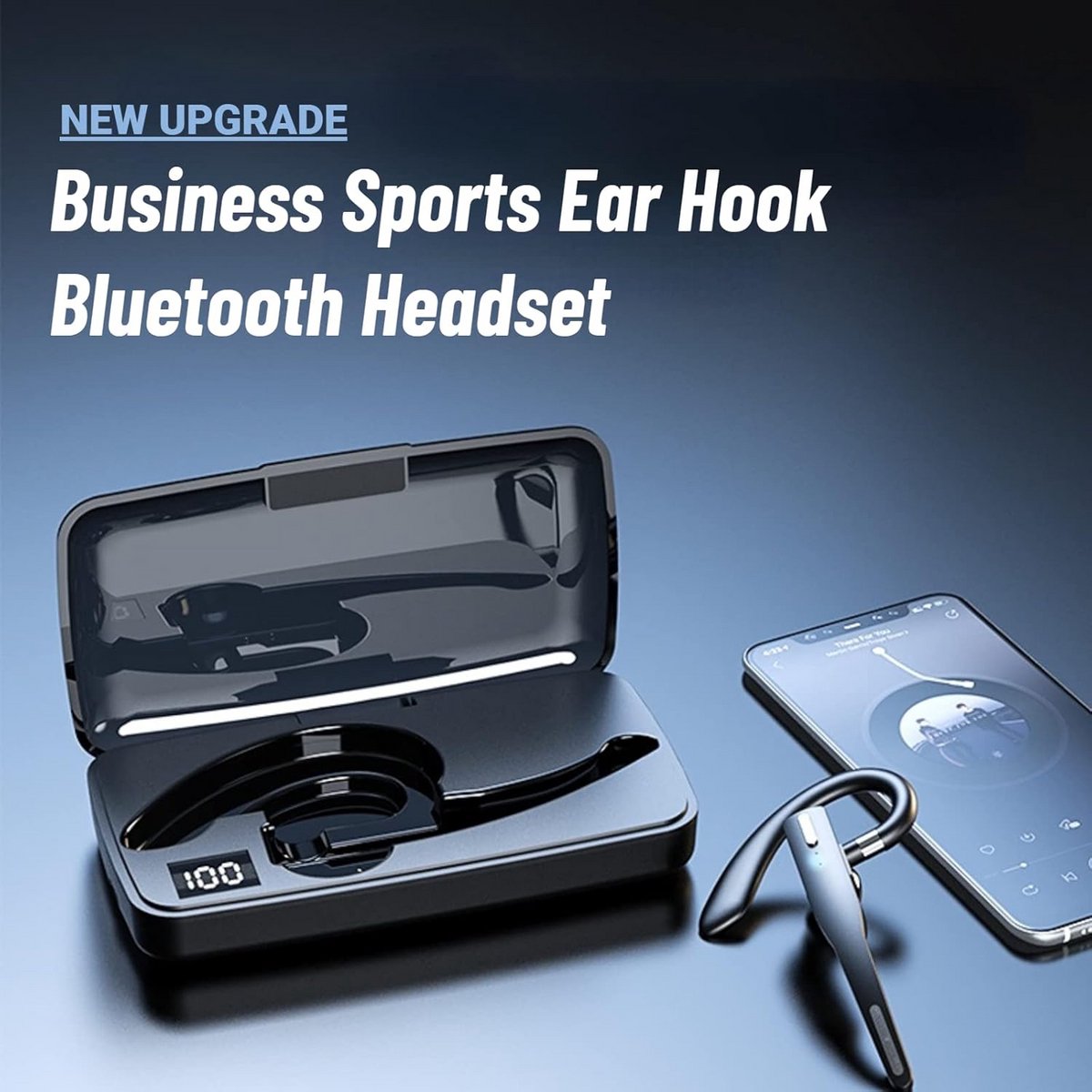 Draadloze Over-Ear Headset met Microfoon en Oplaadcase voor Zakelijk Gebruik
