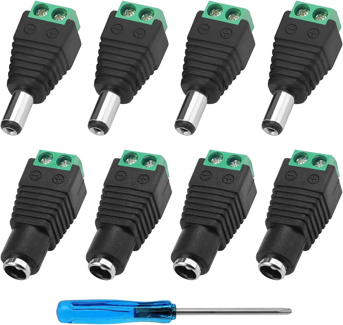 DC Voedingsconnector 5.5x2.1mm met Schroefaansluiting voor CCTV en LED Strips