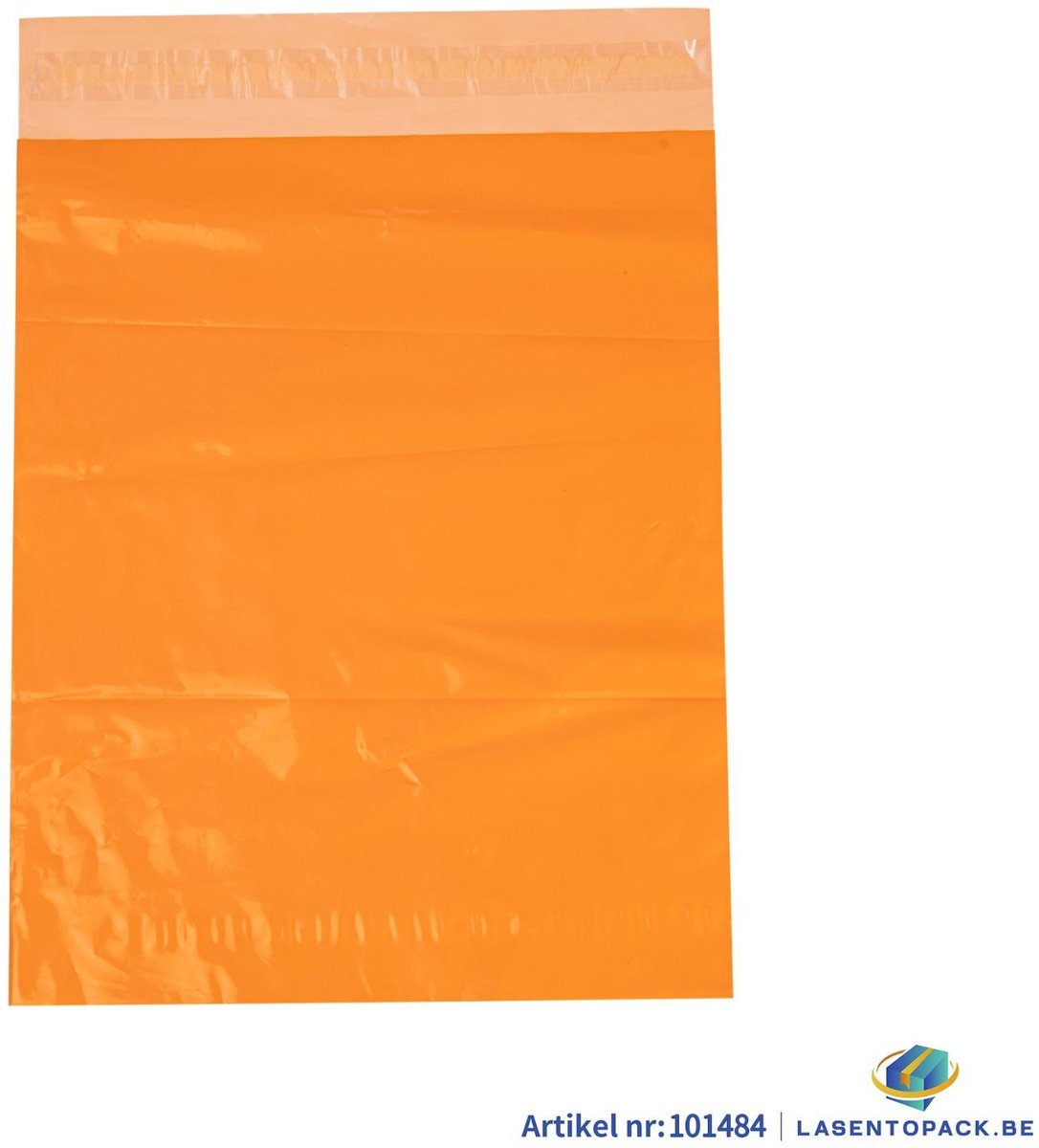 100x Verzendzakken kleur Oranje plastic 320 x 450 mm - 50 micron COEX - Triman - Zelfklevende Plakstrip - Ondoorzichtig - Wit/Zwart - Kledingzakken - 100% Recyclebaar - Waterafstotend - Voor Kleding en Webshop - Verzendenveloppen