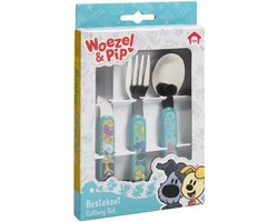 Woezel & Pip kinderbestekset 3-delig - vork, lepel, mes - kinderbestek - kinder bestek - Bambolino Toys