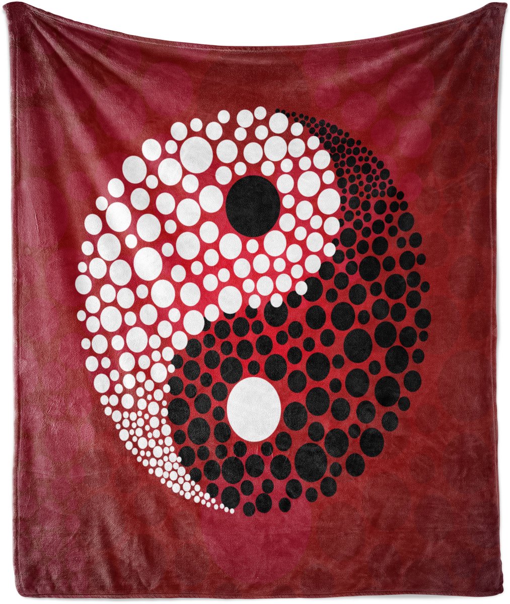 New Bed Ying Yang Abstract kosmos teken Zachte Flanellen Fleece Deken, 200 cm x 153 cm