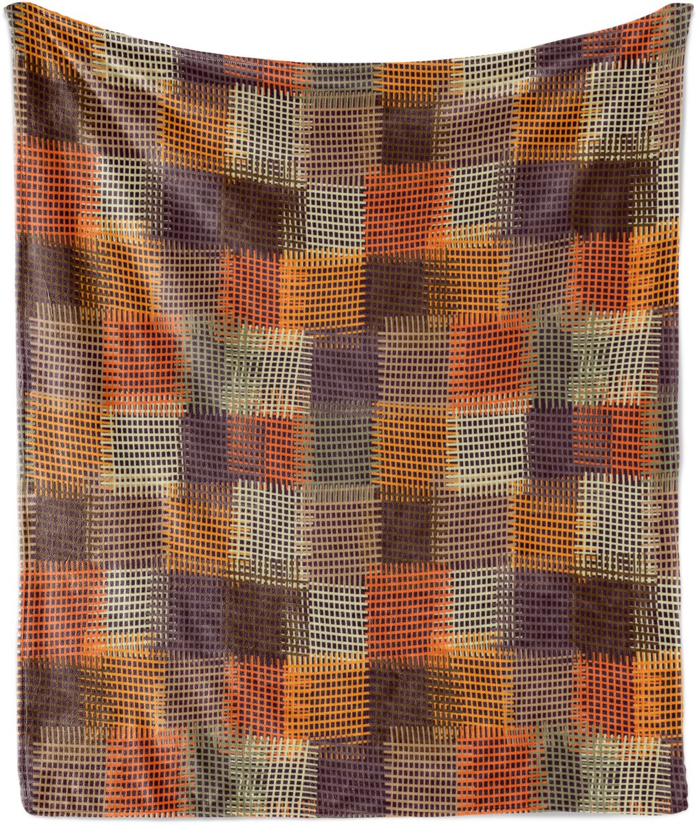 New Bed Geometrisch Digitaal grunge ontwerp Zachte Flanellen Fleece Deken, 230 cm x 175 cm