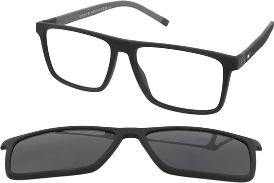 Tommy Hilfiger Th 2086/Cs Rechthoekig Kunststof Montuur met Polariserend Clip-on Heren Zonnebril van Tommy Hilfiger — afbeelding 4