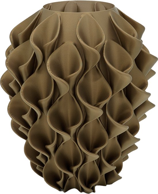 Bluma moderne vaas - Decoratieve vaas - Brons - 3d geprinte vaas – geschikt voor droogbloemen - 25CM