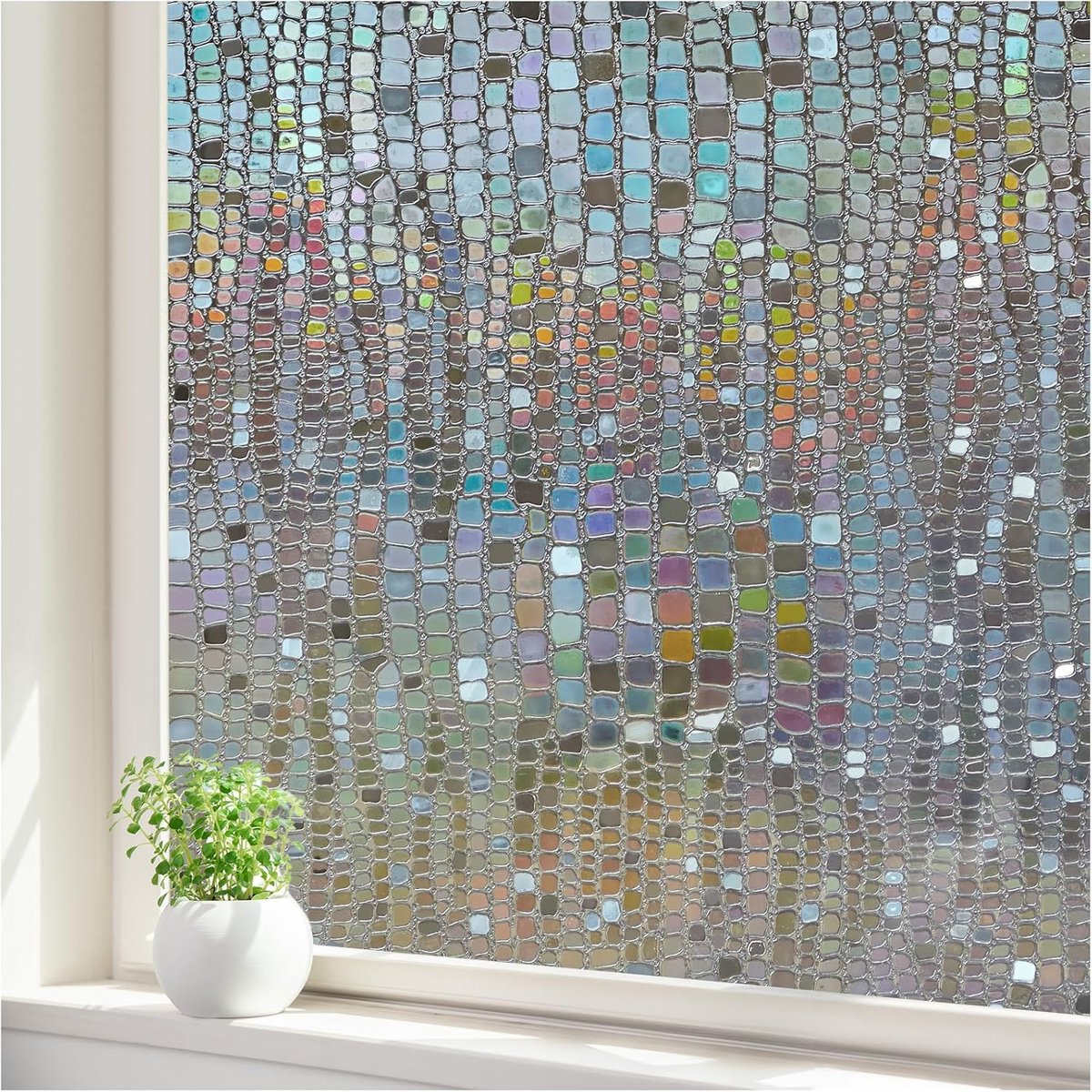 Holografische Privacyfolie voor Vensters - Decoratieve Raamfolie voor Warmte- en UV-bescherming
