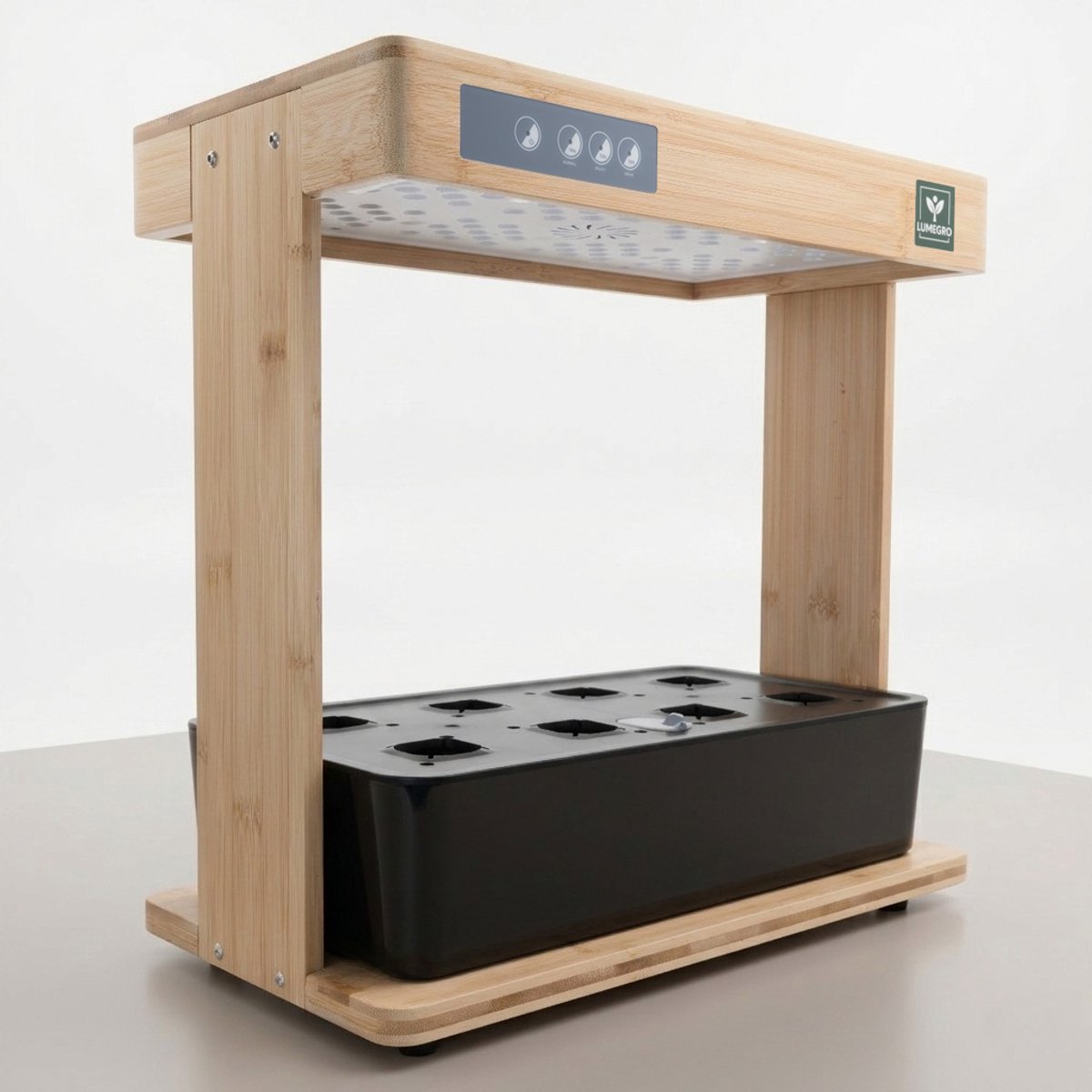 Lumegro Hydrocultuur Kweeksysteem Kitchin Style Black dubbele groei. Smart Garden intelligente binnentuin moestuin, compleet met 15 soorten kruidenzaden en dubbele set pluggen en voeding.