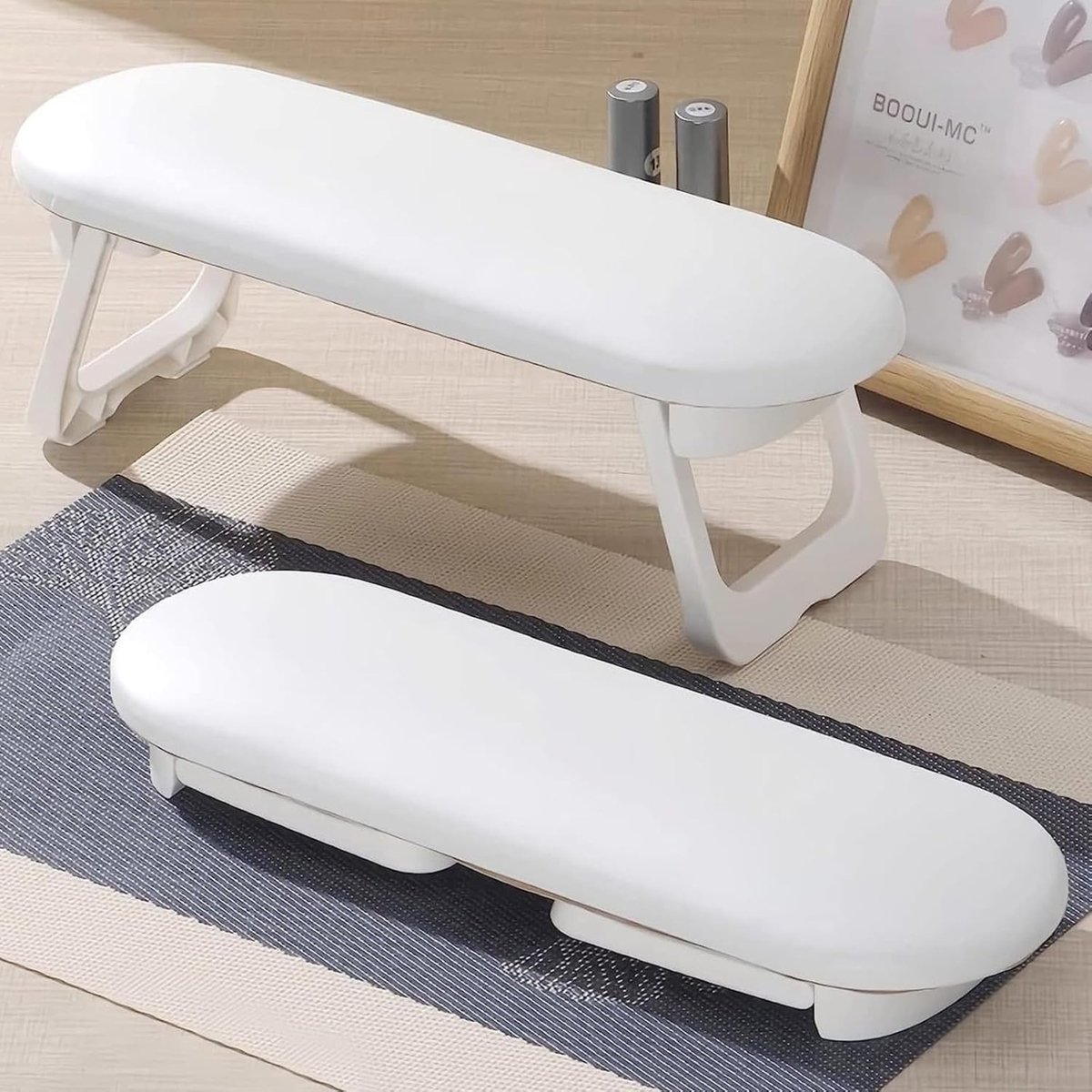 Hoogwaardige Armsteun Nagelstyliste Wit - Inclusief Matje - Ergonomisch Ontwerp - PU-leer - Manicure Kussen - Handkussen Voor Manicure - Nagelkussen