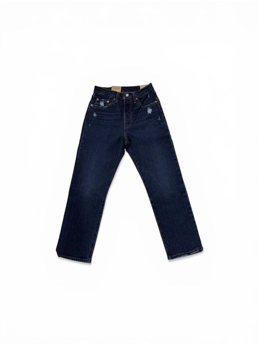 Levi’s Original 501 Cropped Broek Dames Straight Leg W24 X L28 Blauw