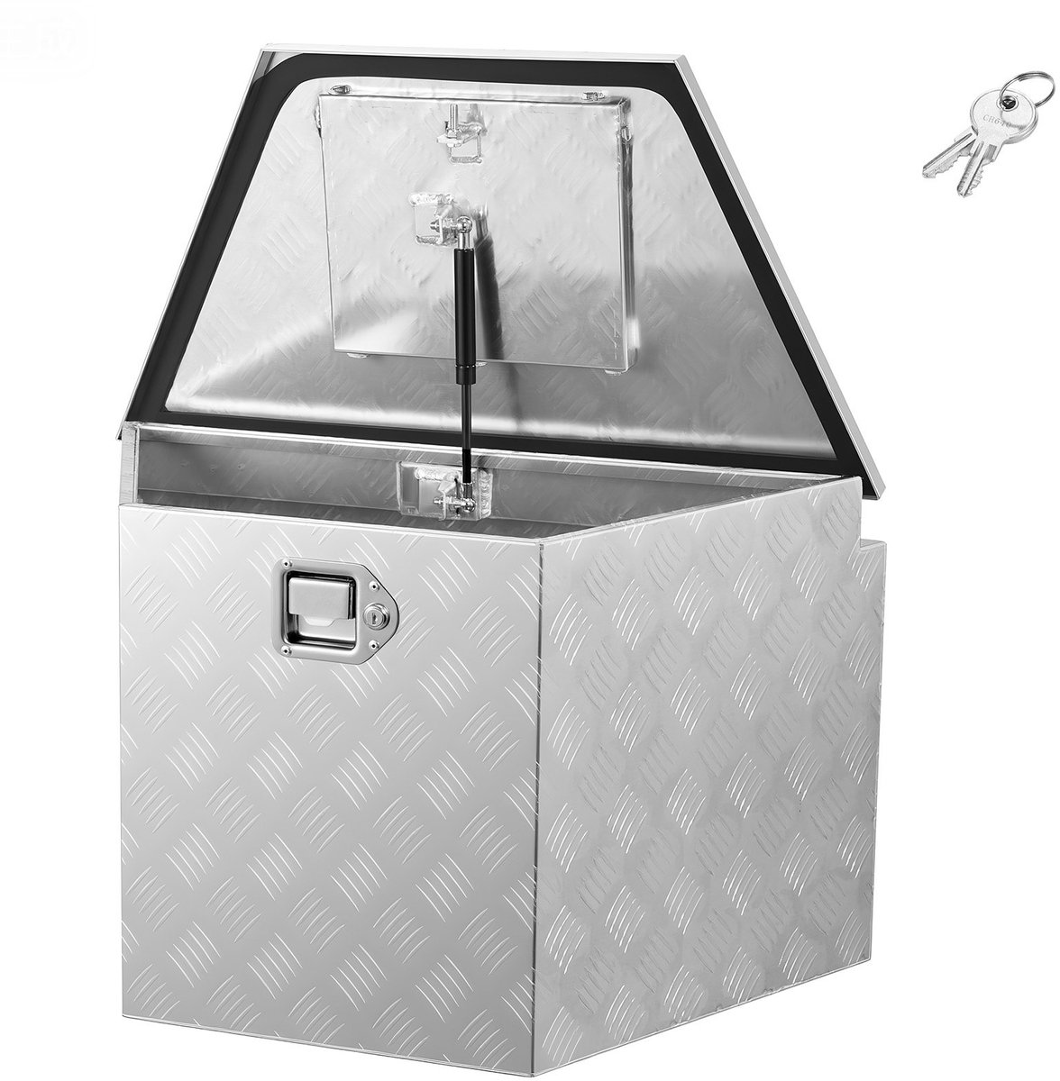 Aluminium gereedschapskist - Trekhaakbox/aanhangerkist - 83,8 x 48,3 x 45,7 cm - 50 kg Draagvermogen - Met Slot en Sleutels - Voor Pick-up, Aanhanger, Camper, SUV - Zilver