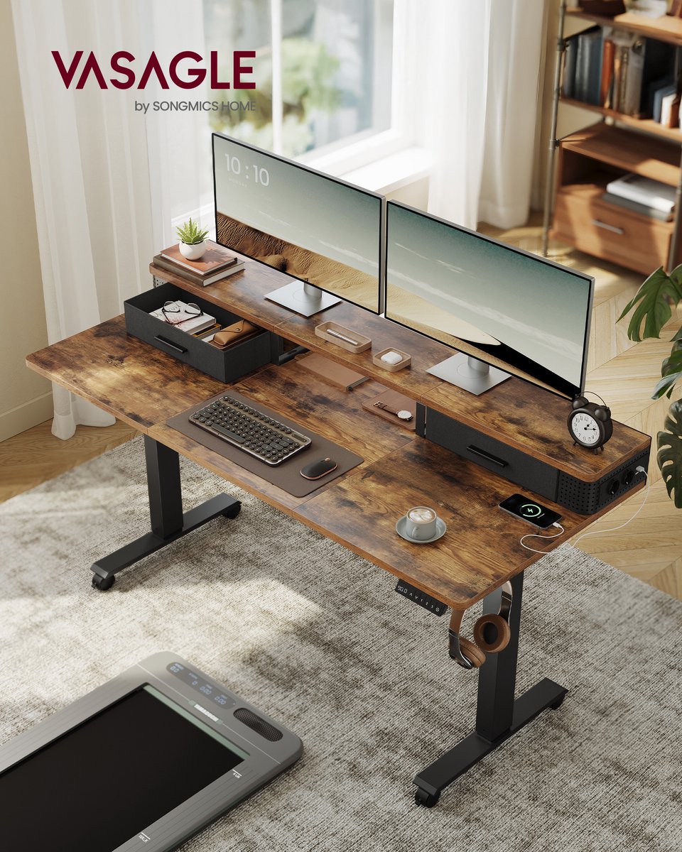 VASAGLE - Zit Sta Bureau - 140 x 60 cm thumbnail 3