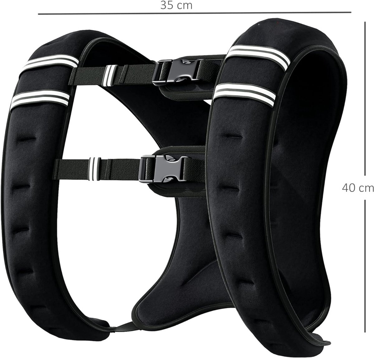 Nexvo® Weighted Vest – Gewichtsvest 5 KG Hardlopen – Gewichtvest Met een Rugzak – Zwart- 40cm x 35cm x 1cm