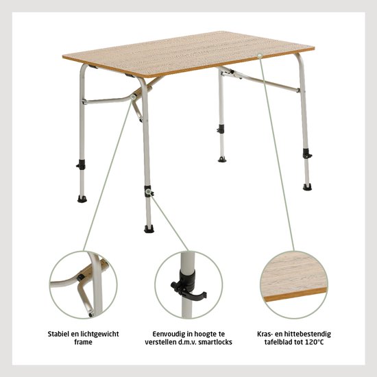 Travellife Sorrento Campingtafel Honeycomb Bruin 100x70 - Kras- en hittebestendig - Extreem lichtgewicht - Inclusief draagtas van Travellife — afbeelding 5