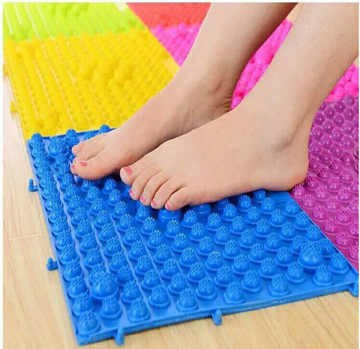 Voetmassage acupressuurmat voor reflexologie en ontspanning - 2 stuks