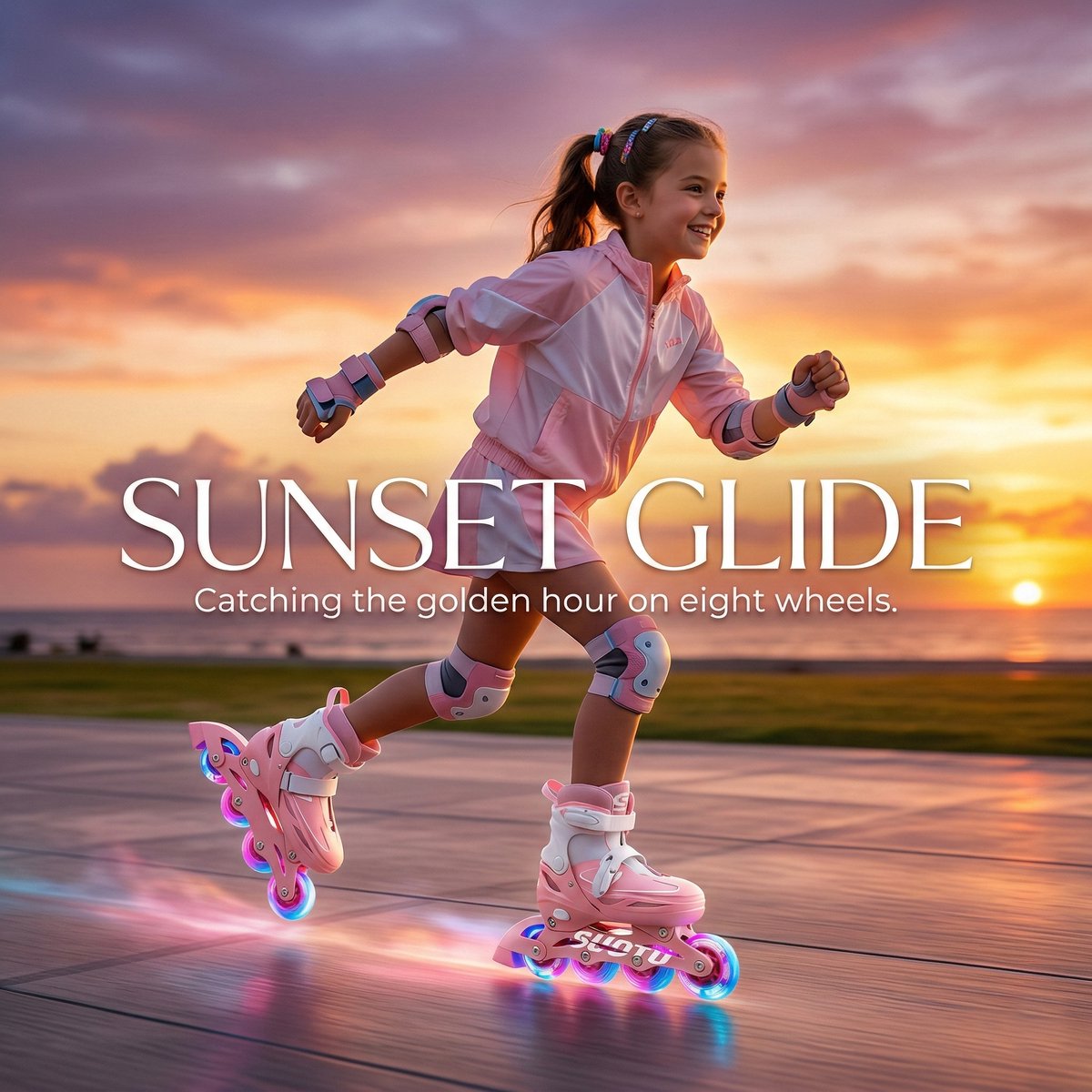 MGYZM Inlineskates voor kinderen, in grootte verstelbare inline skates voor kinderen, volwassenen, meisjes en jongens, inline skates, rolschaatsen voor binnen en buiten, sakura roze (Small