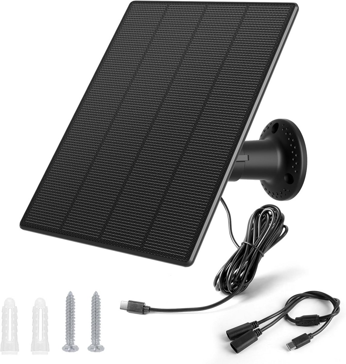 Zonnepaneel 3.5W met Type C aansluiting voor Buiten Camera Accu