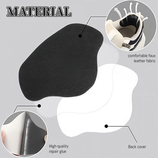 8x Hiel Reparatie Patches voor Schoenen - Zelfklevend Voor Leren & Sportschoenen — afbeelding 3