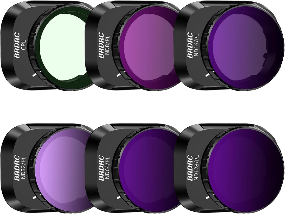 Mini 4 Pro filter, meervoudig gecoate ND-filterset voor DJI Mini 4 Pro drone-accessoires - 6-pack ND8, ND16, ND32, ND64, ND256, CPL filter
