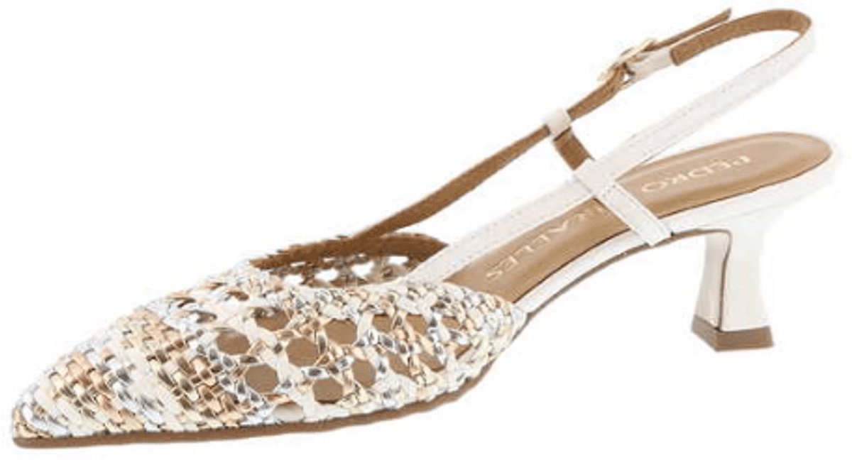 Pedro Miralles Dames Slingback Metal Blanco | Goud | Maat: 41