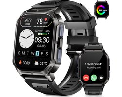 Sytifro smartwatches heren - Outdoorhorloges - IP68 Waterdicht - 120+ sportmodi - Stappenteller - Hartslagmeter - Saturatiemeter - Sport Horloge - Geschikt voor iOS/Android- Zwart