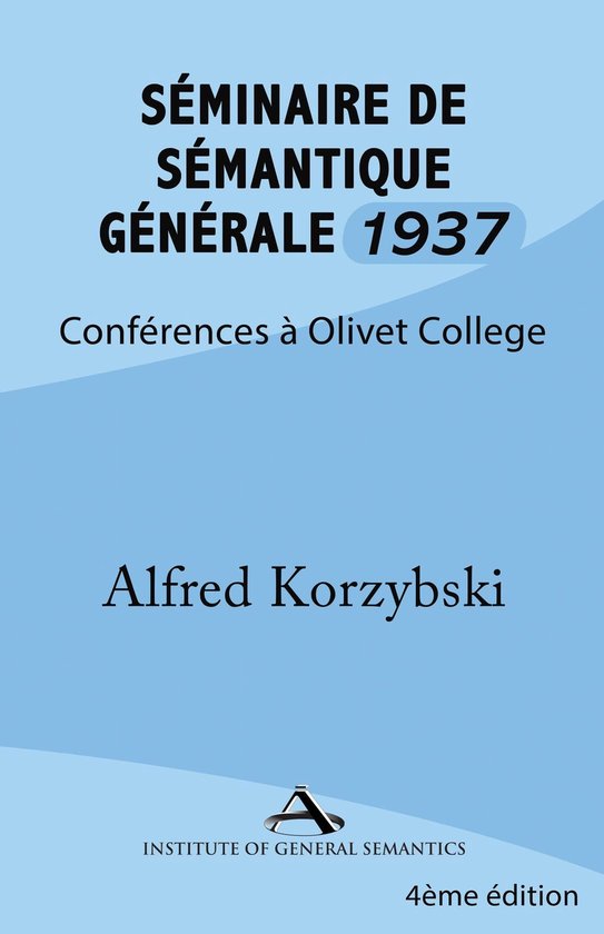 Séminaire de Sémantique Générale 1937 - cover