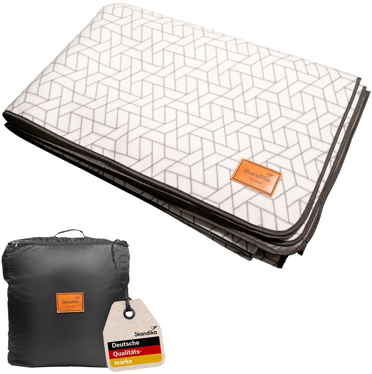Skandika tenttapijt Lindal 290 × 400 cm - Buitentapijt met softtouch-fleece, weerbestendig & waterdicht, met opbergtas | Picknickkleed, kampeertapijt, tentonderzeil, kampeeraccessoire