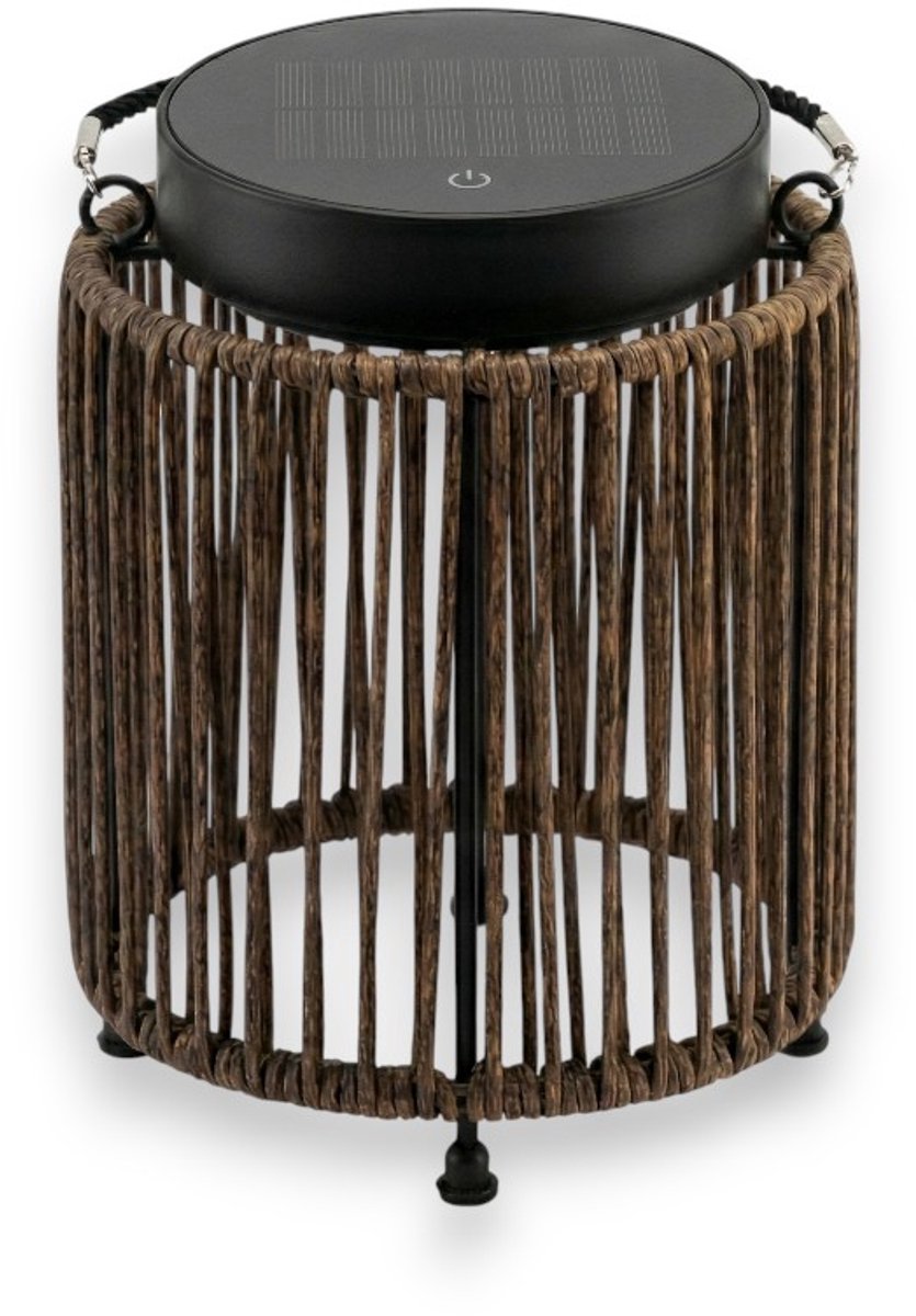 ZOLUNA Luca - Solar Lantaarn Buiten - Light Oak - 3 standen - 300 Lumen - Inclusief USB-C Kabel - IP44