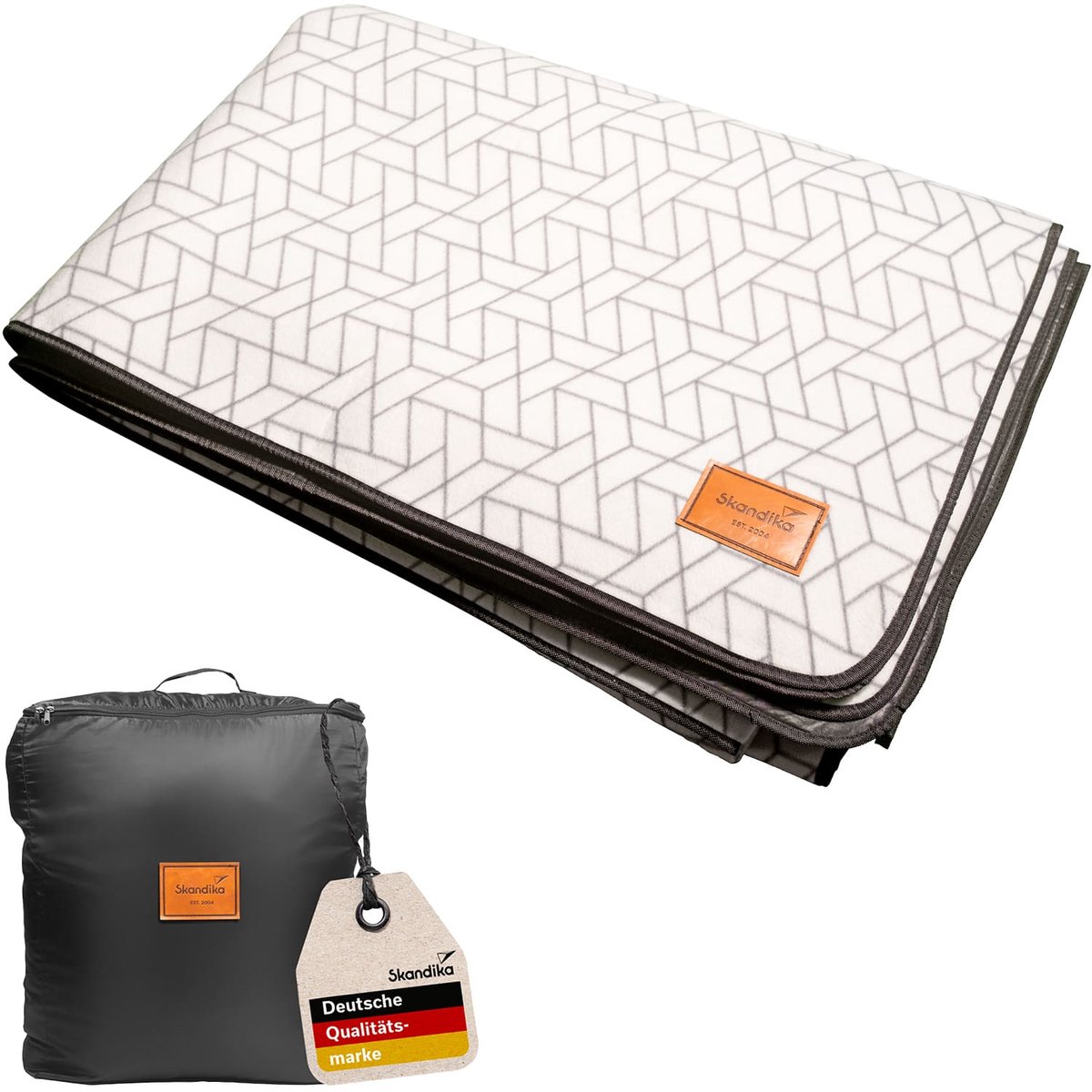 Skandika tenttapijt Lindal 372 × 435 cm - Buitentapijt met softtouch-fleece, weerbestendig & waterdicht, met opbergtas | Picknickkleed, kampeertapijt, tentonderzeil, kampeeraccessoire