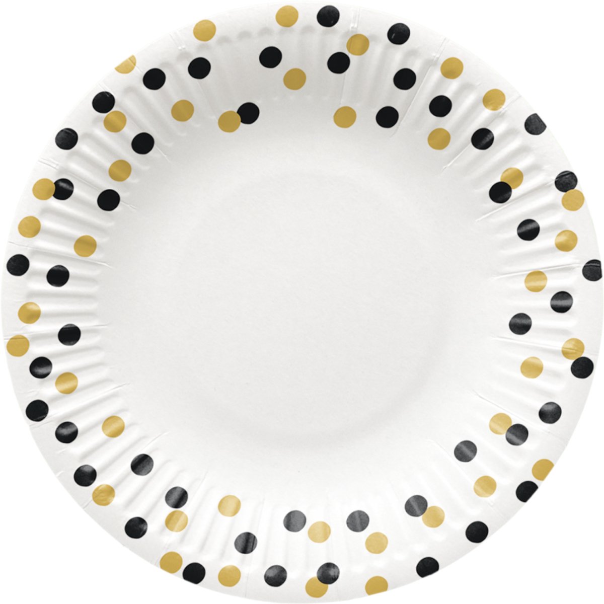 PAW - Papieren bordjes - 18 cm - Confetti Gold-black