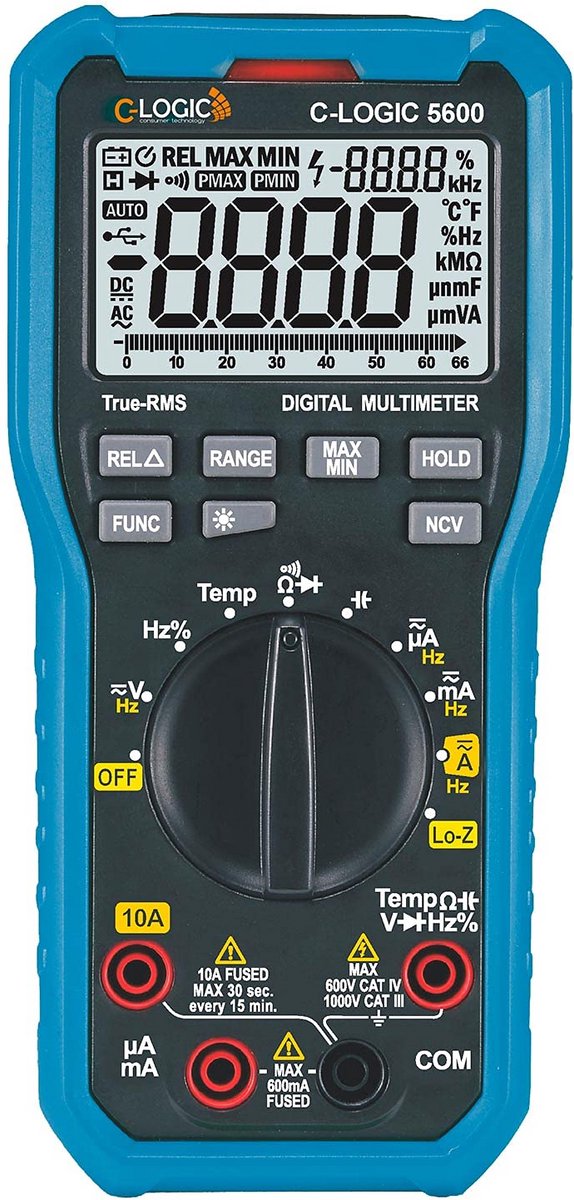 Digitale Multimeter TRMS Lage Z CAT IV 6600 Tellingen Spanning AC/DC 1000V Stroom 10A Weerstand Temperatuur Frequentie