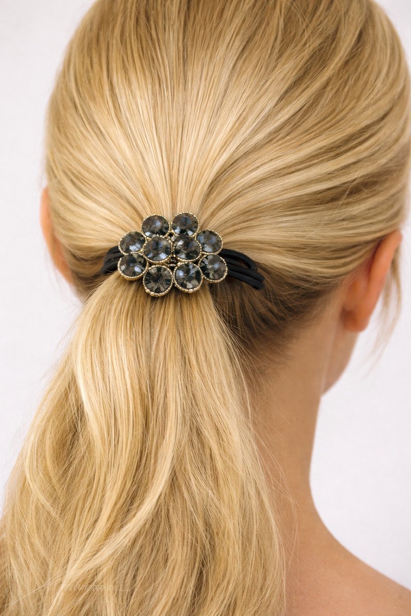 Haarelastiekjes - Haarklem - Haarspeld - Haarclip - Haar accessoires - Strass - Haarklemmen - Haarsieraad - Dames - Meisjes - Grijs - Cadeau Tip