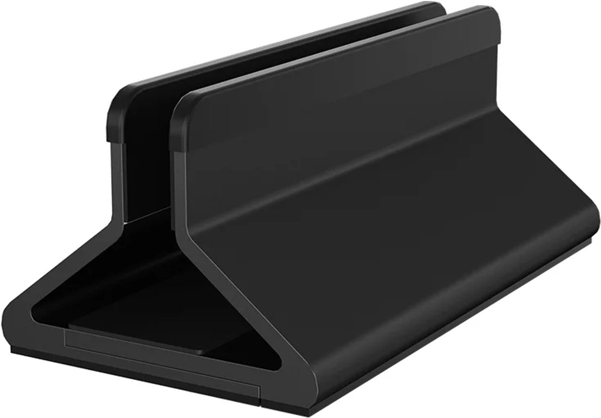 Mastersøn Verticale Laptop Standaard - Verstelbaar - Aluminium - Ruimtebesparend - Zwart