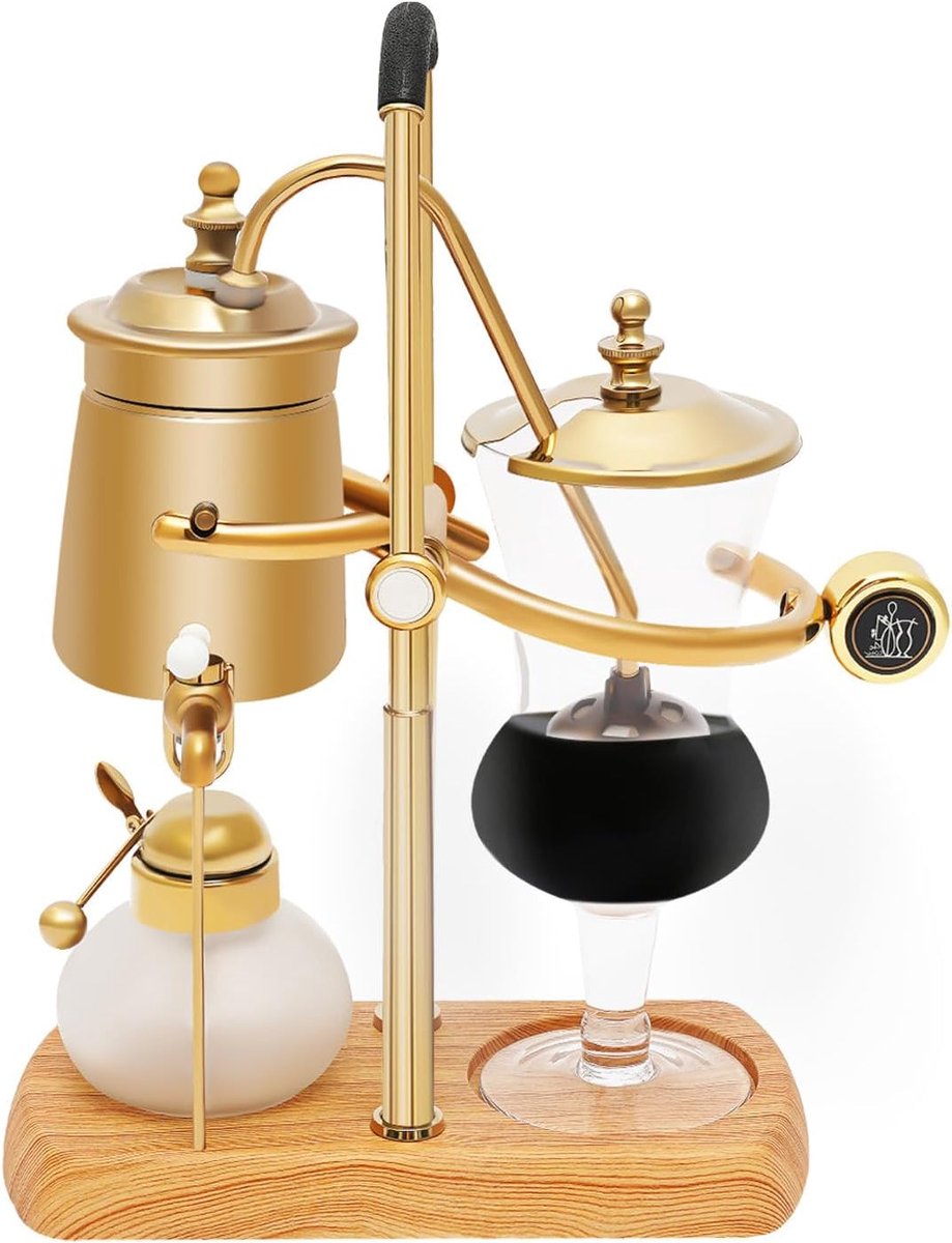 Siphon Koffiemaker – Siphon Coffee Maker – Vacuum Koffiezetter – Siphon Balance – Retro Koffiezetapparaat – 400 ml Inhoud – Titanium Gecoat & Veiligheidssluiting
