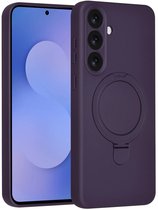 Backcover Hoesje Geschikt voor: Samsung Galaxy S26 Volledig Dekkende Schokbestendige Siliconen Backcover met Ringstandaard – 360° Bescherming - Grape Purple