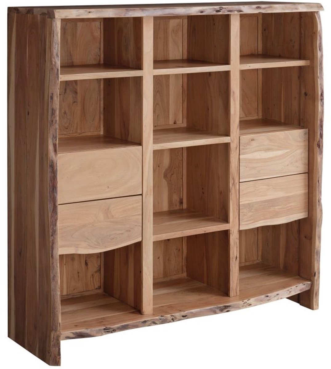 MASSIVMOEBEL24.DE boekenkast PURE ACACIA #112 natuur 142 x 147 x 45 cm