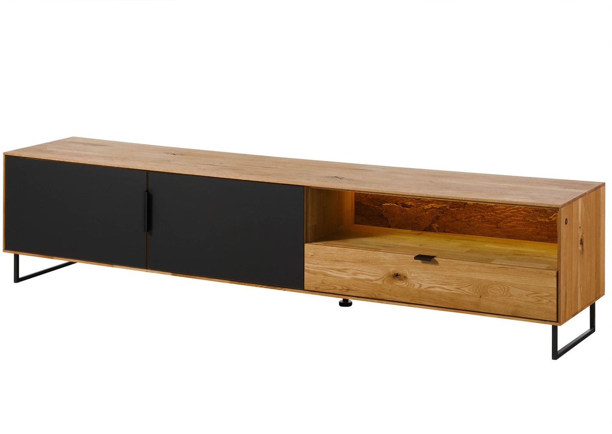 MASSIVMOEBEL24.DE lage kast LINDAU #126 natuur 220 x 51 x 43 cm