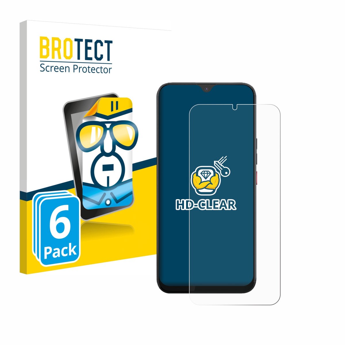 BROTECT - Screenprotector voor Volla Phone 22 - Folie Beschermfolie transparant 6 Stuks