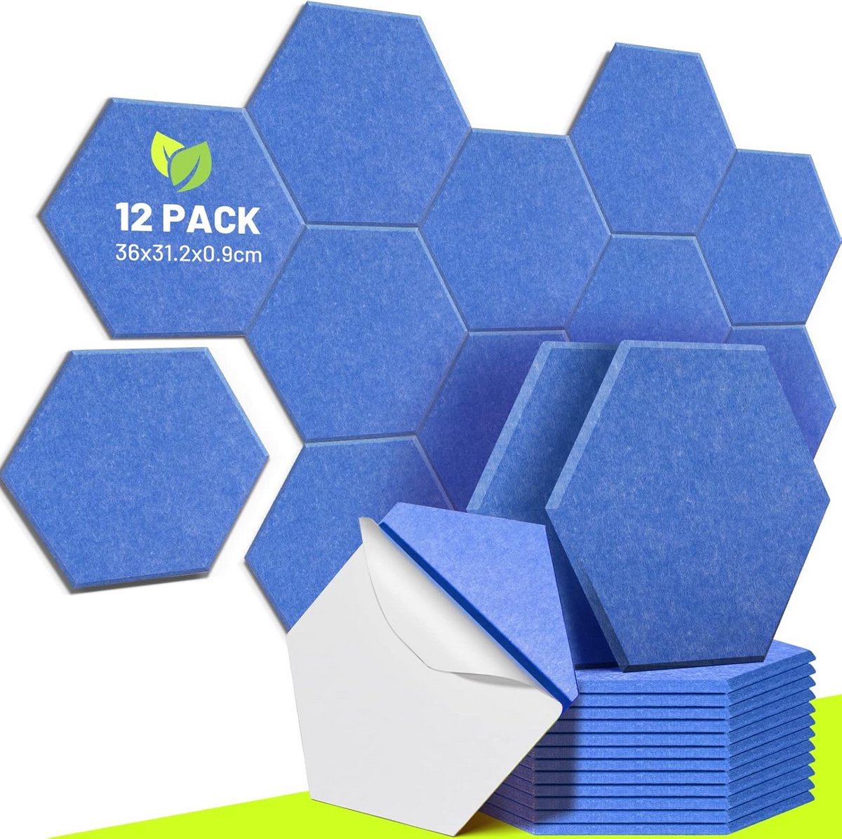 Akoestische Platen 12 Stuks - Zelfklevend Geluidsisolatie voor Kantoordeuren - 36 x 31,2 cm