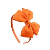 Serre-tête orange dames avec grand nœud – accessoire pour cheveux à l'aspect satin élégant – serre-tête classique avec nœud pour fête, école ou usage quotidien
