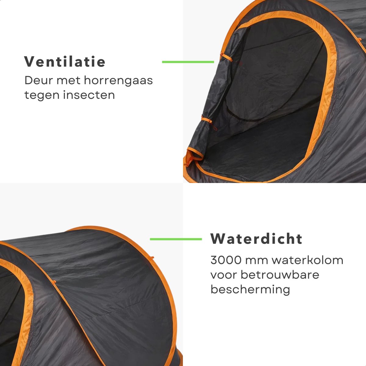 Cheqo® Pop Up Tent 2 Persoons - Pop Up Tent - Popuptent 2 Persoons - Popuptent - Campingtent 2 Persoons - Kampeertent 2 Persoons - Automatische Tent 2 Persoons - Werptent 2 Persoons - Koepeltent 2 Persoons – foto 2
