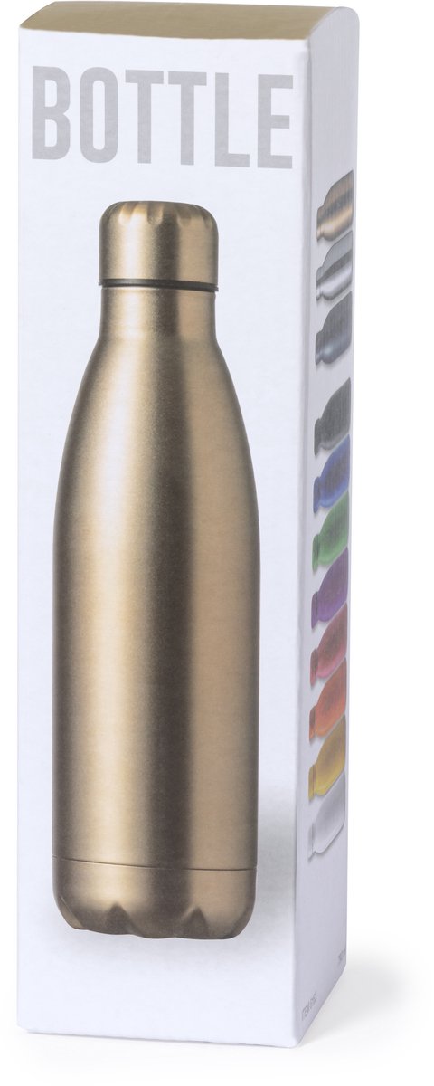 Waterfles / drinkfles met schroefdop - mat goud - 790 ml - RVS metaal - sport - bidon - rob uust thumbnail 2