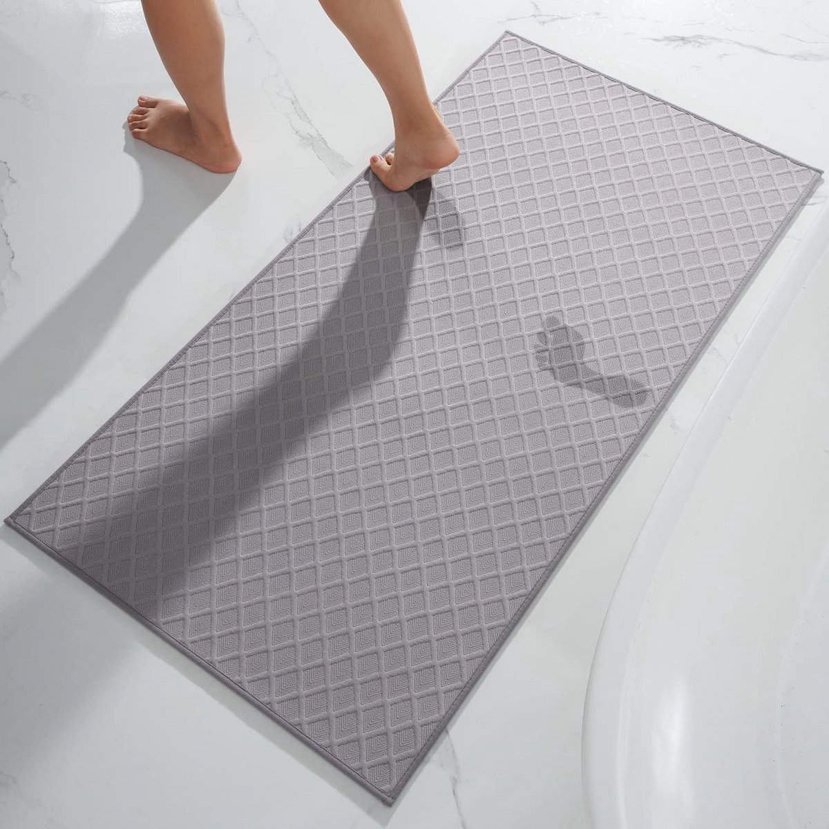 Ultradunne Antislip Badmat voor Badkamer - Absorberend en Wasbaar